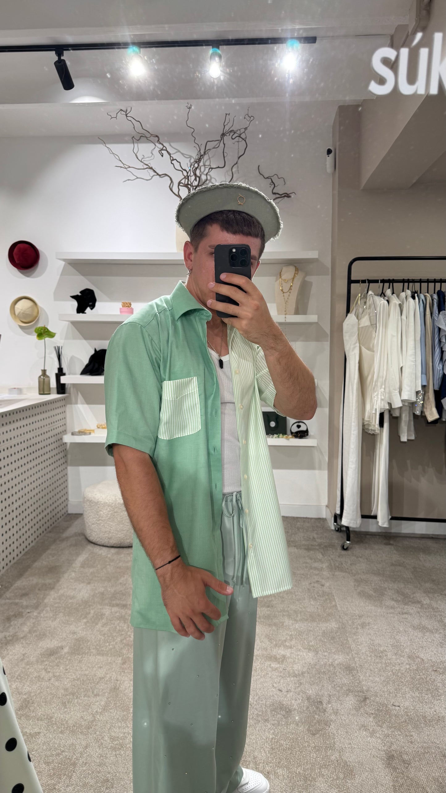 COTTON SHIRT “MATCHA BUTTER”