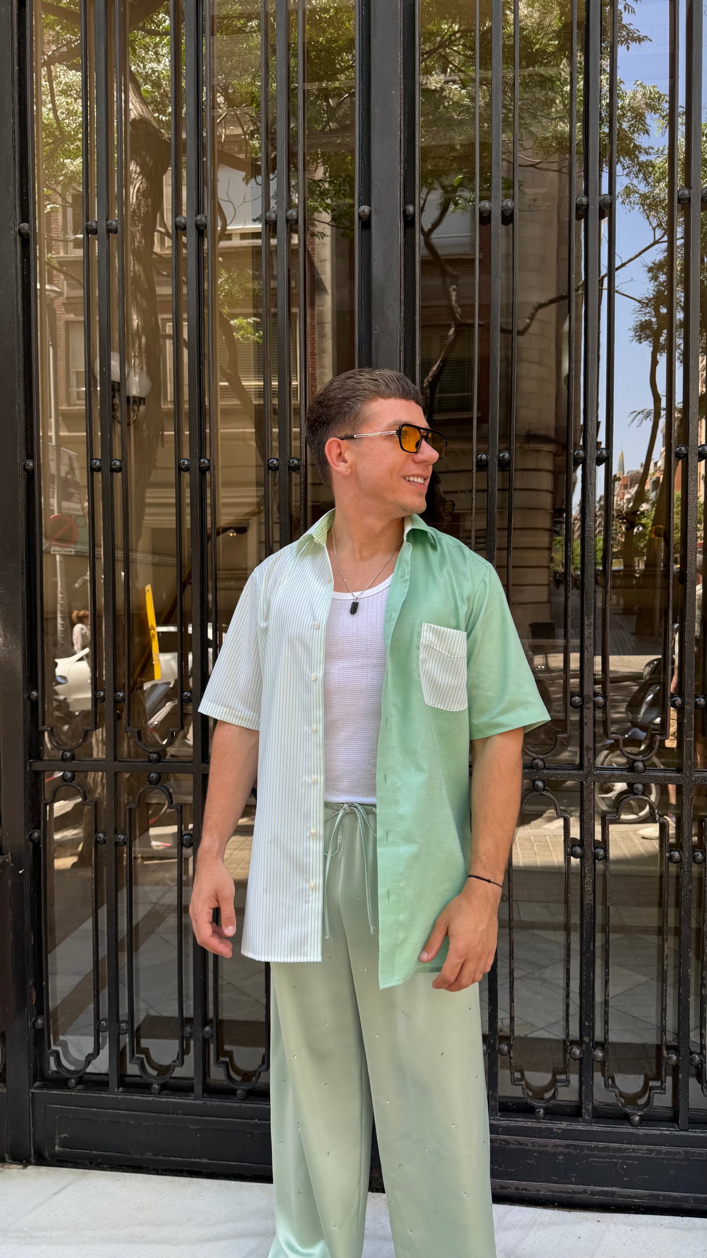 COTTON SHIRT “MATCHA BUTTER”
