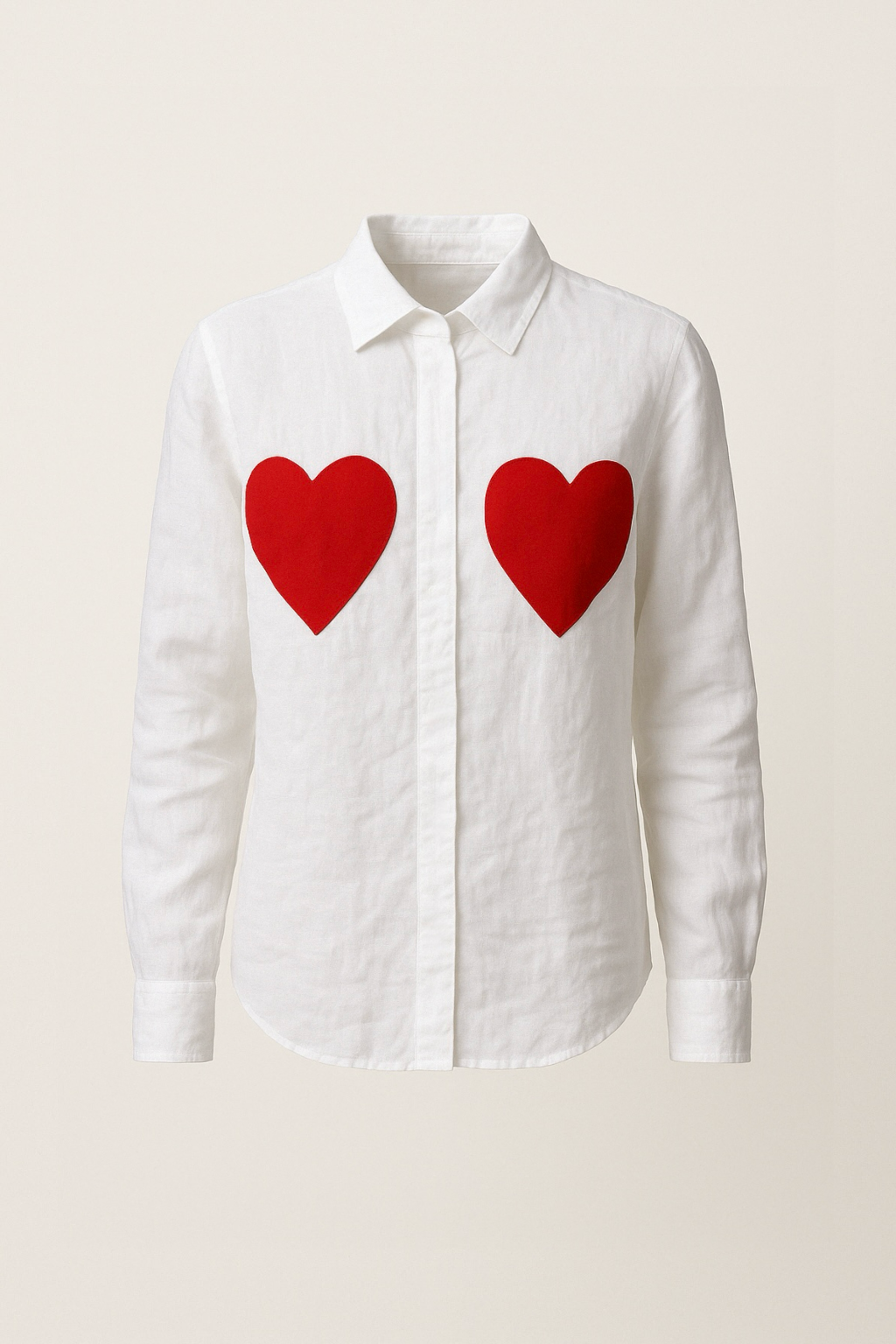 LINEN SHIRT “CHERRY HEART”