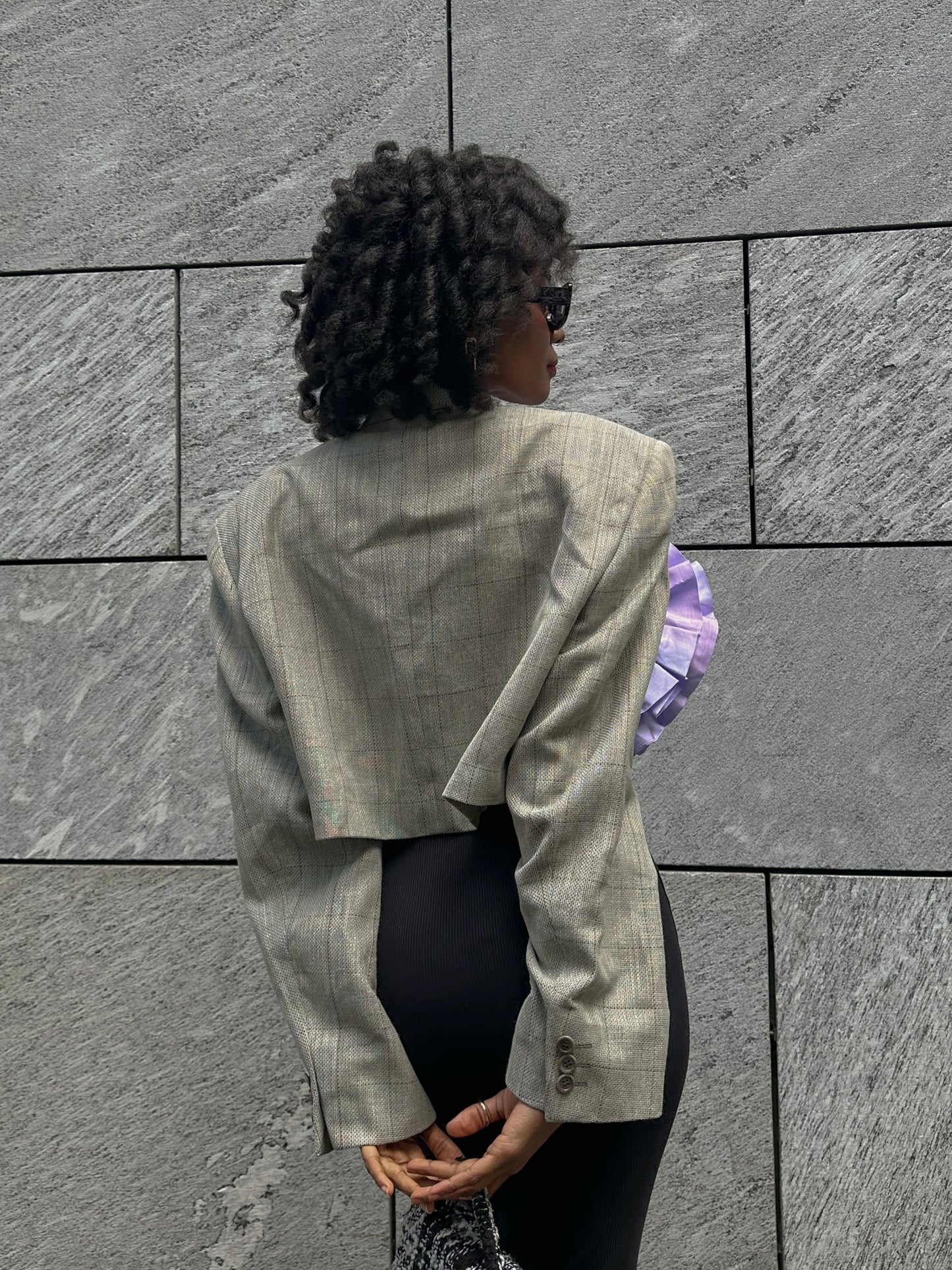 CROPPED OVERSIZED BLAZER “PURPLE SAPPHIRE”