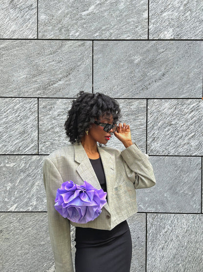 CROPPED OVERSIZED BLAZER “PURPLE SAPPHIRE”